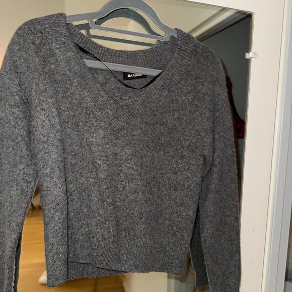 Nadaam V-Neck Grey Cashmere Sweater [XS] - Picture 1 of 3